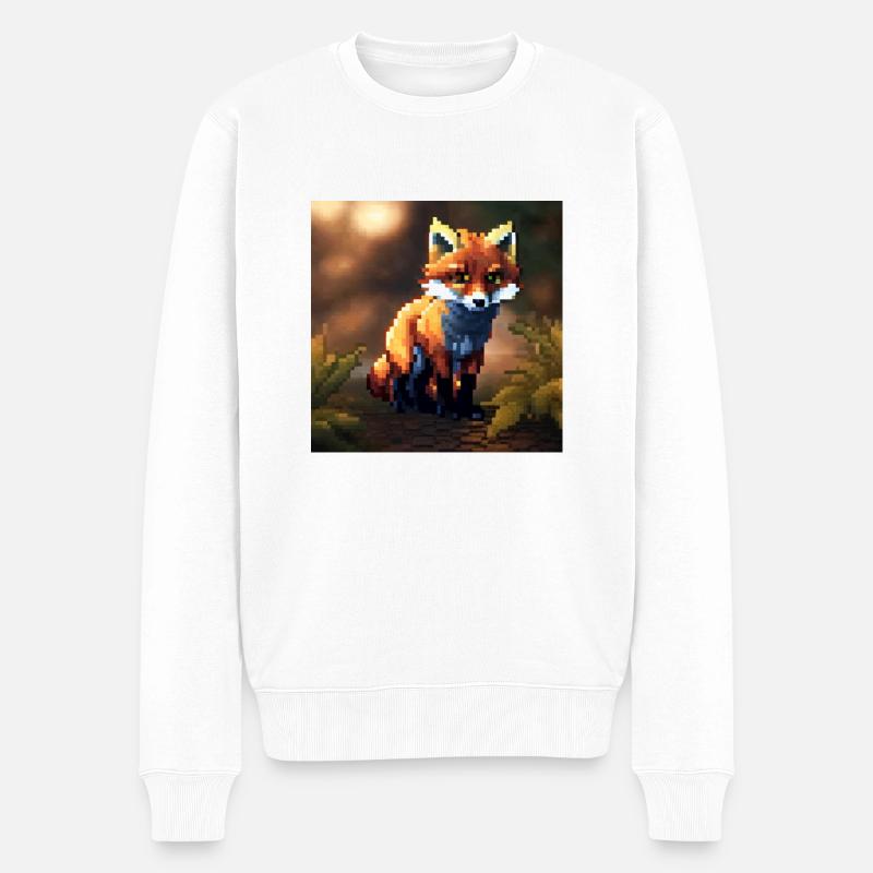Fox pixel art - Pull Premium bio Homme - blanc