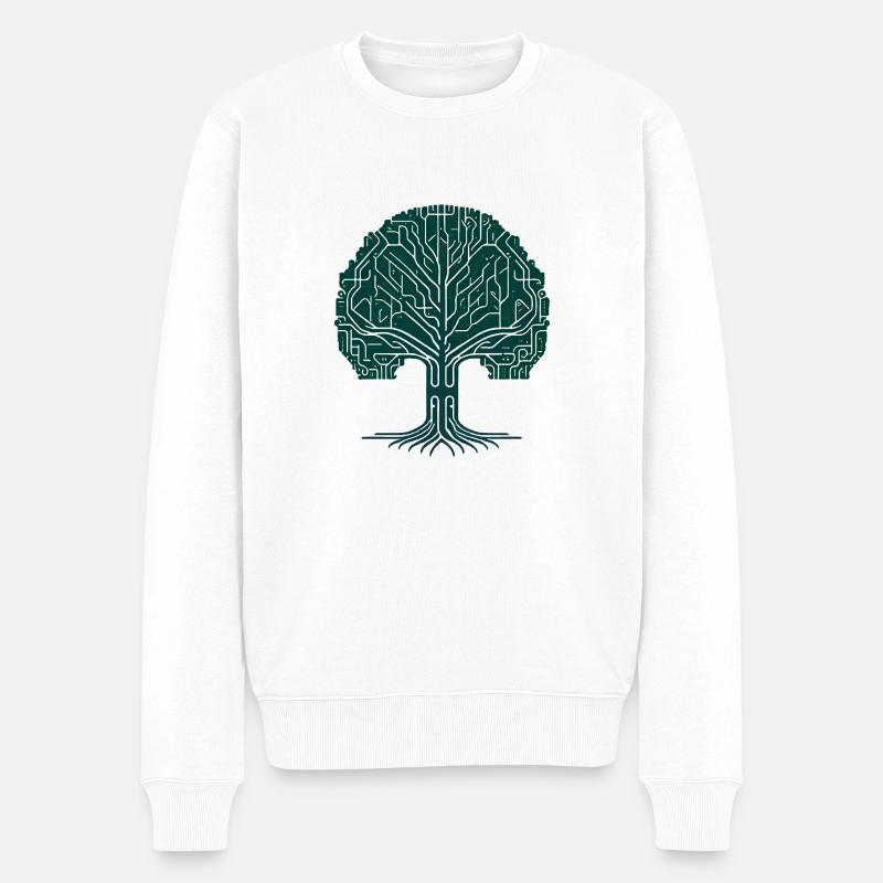 Wikingerbaum des Lebens - Männer Premium Bio Pullover - Weiß