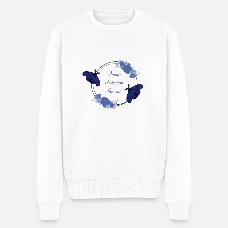 papillon de nuit - Pull Premium bio Homme - blanc