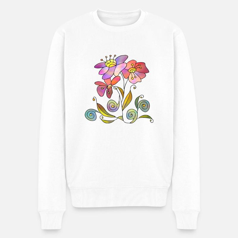 Fleur - Pull Premium bio Homme - blanc