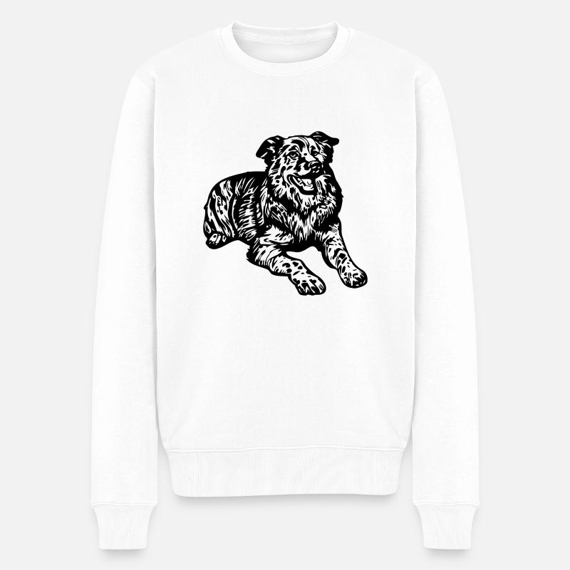 Australian Shepherd - Männer Premium Bio Pullover - Weiß