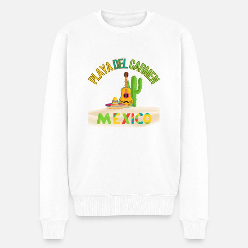 playa del carmen Mexiko - Männer Premium Bio Pullover - Weiß
