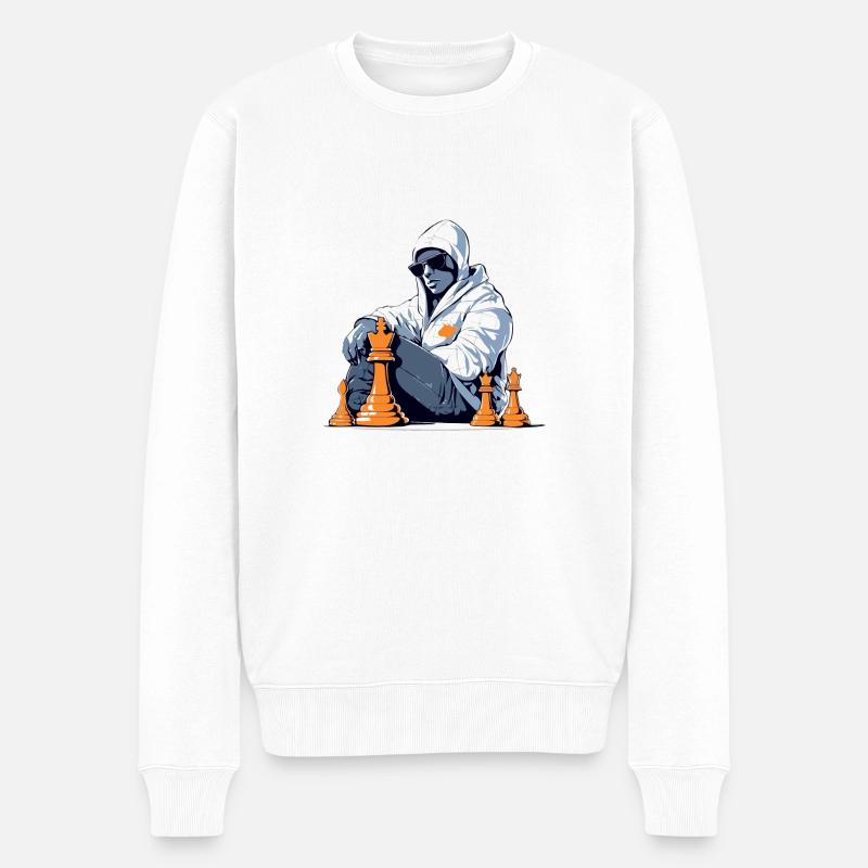 Max in Schachvereinen - Männer Premium Bio Pullover - Weiß