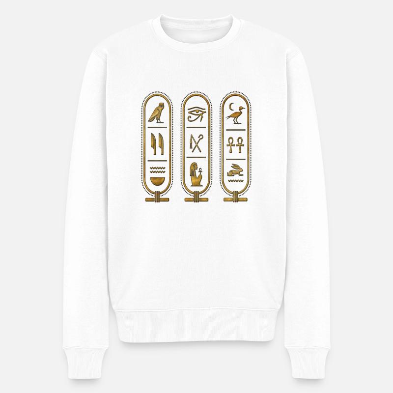 Ägypten Ägypten Isis Pharaonen Pharaonen Pyramide Afrika - Männer Premium Bio Pullover - Weiß