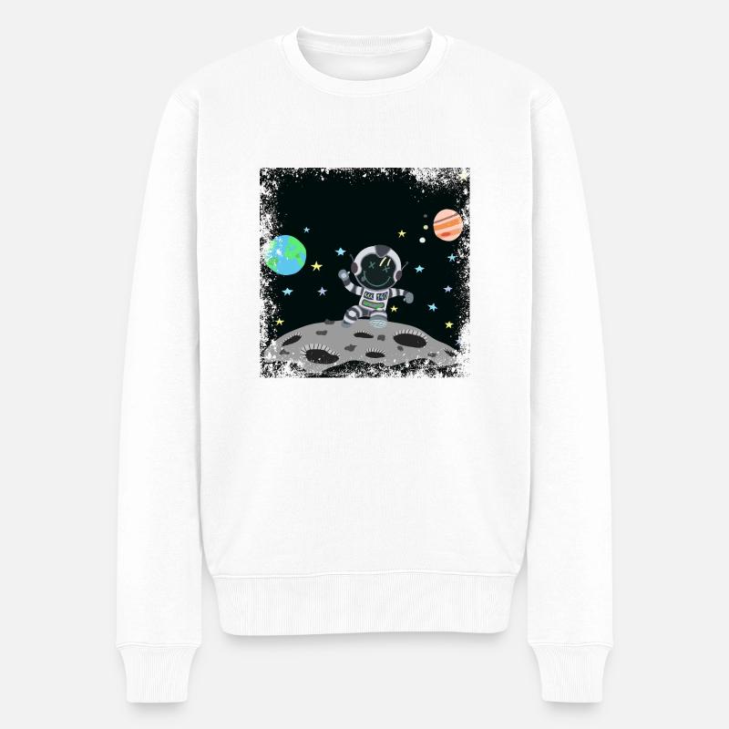 astronaute gris grunge - Pull Premium bio Homme - blanc