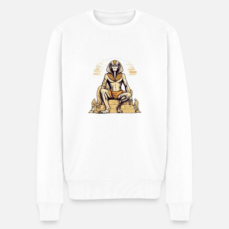 Abi der Pharao-Affe - Männer Premium Bio Pullover - Weiß