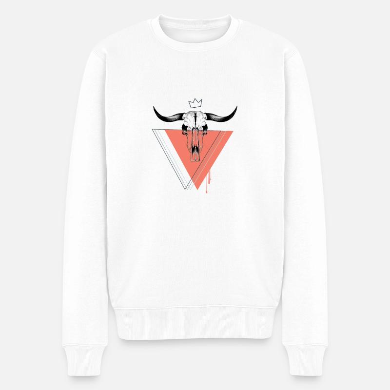 crâne de taureau triangle - Pull Premium bio Homme - blanc