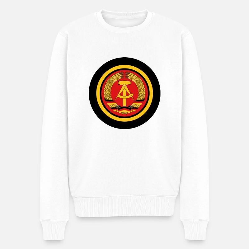DDR Button - Männer Premium Bio Pullover - Weiß
