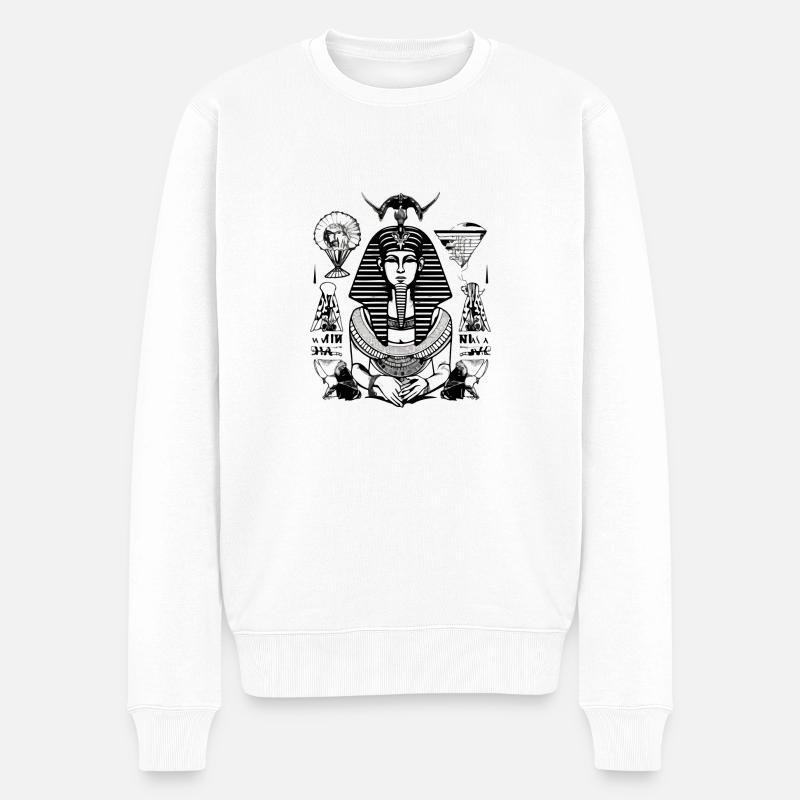 Die Sphinx Nr. 3 - Männer Premium Bio Pullover - Weiß