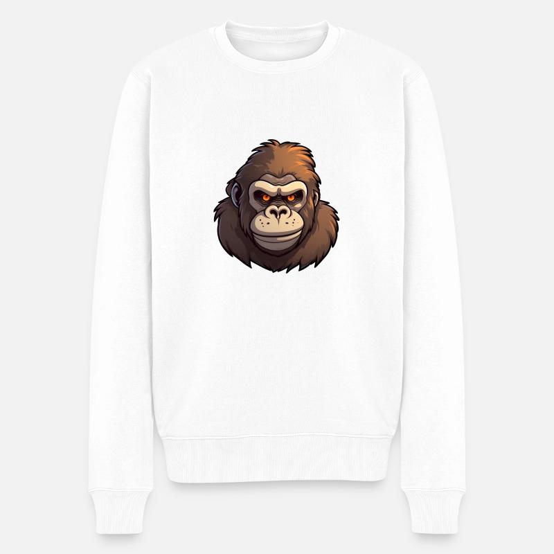 Gorilla Anime - Männer Premium Bio Pullover - Weiß