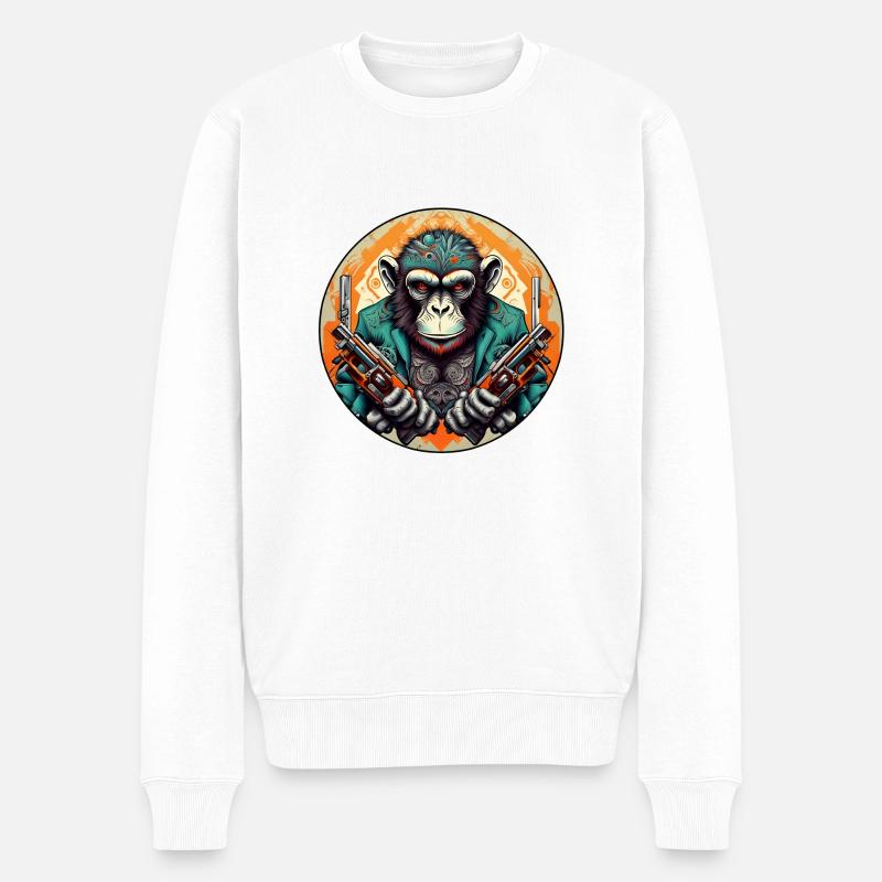 Bad Monkey - Männer Premium Bio Pullover - Weiß