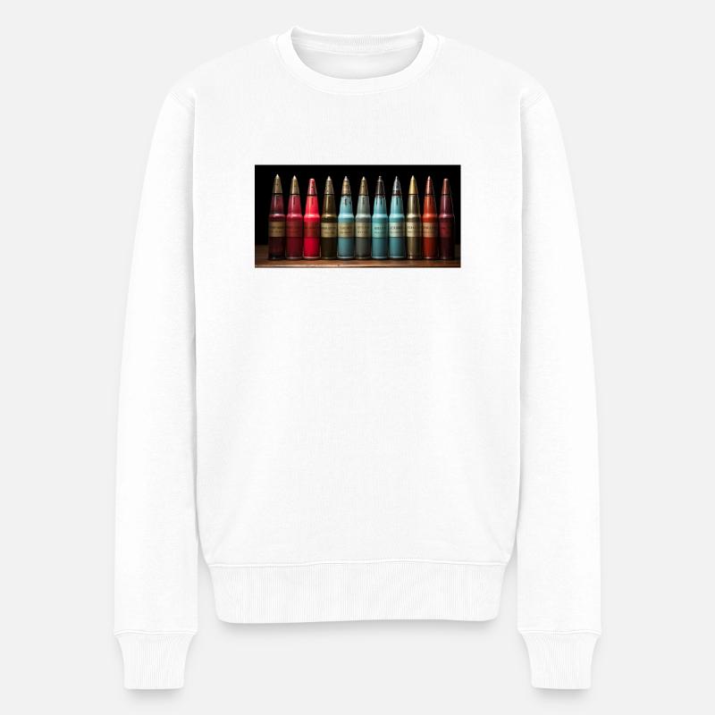 Farb Patronen - Männer Premium Bio Pullover - Weiß