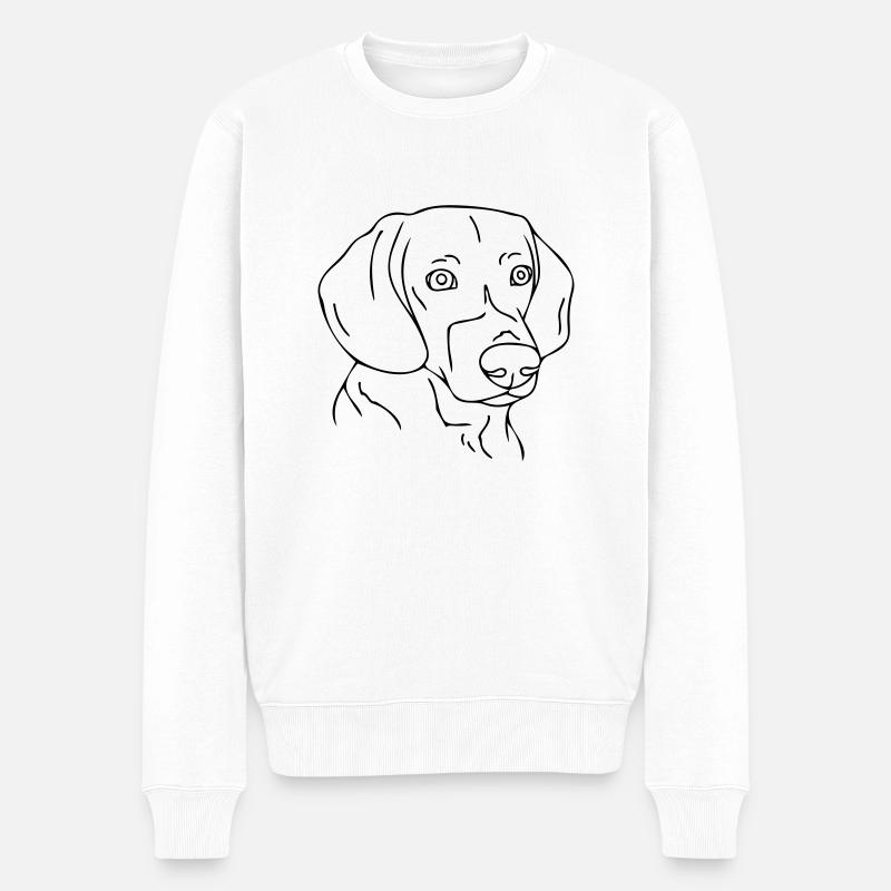 Hund - Männer Premium Bio Pullover - Weiß