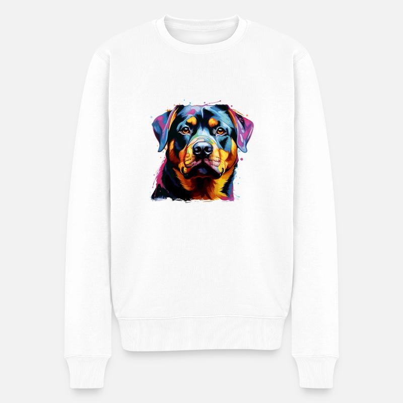 un cher Rottweiler - Pull Premium bio Homme - blanc