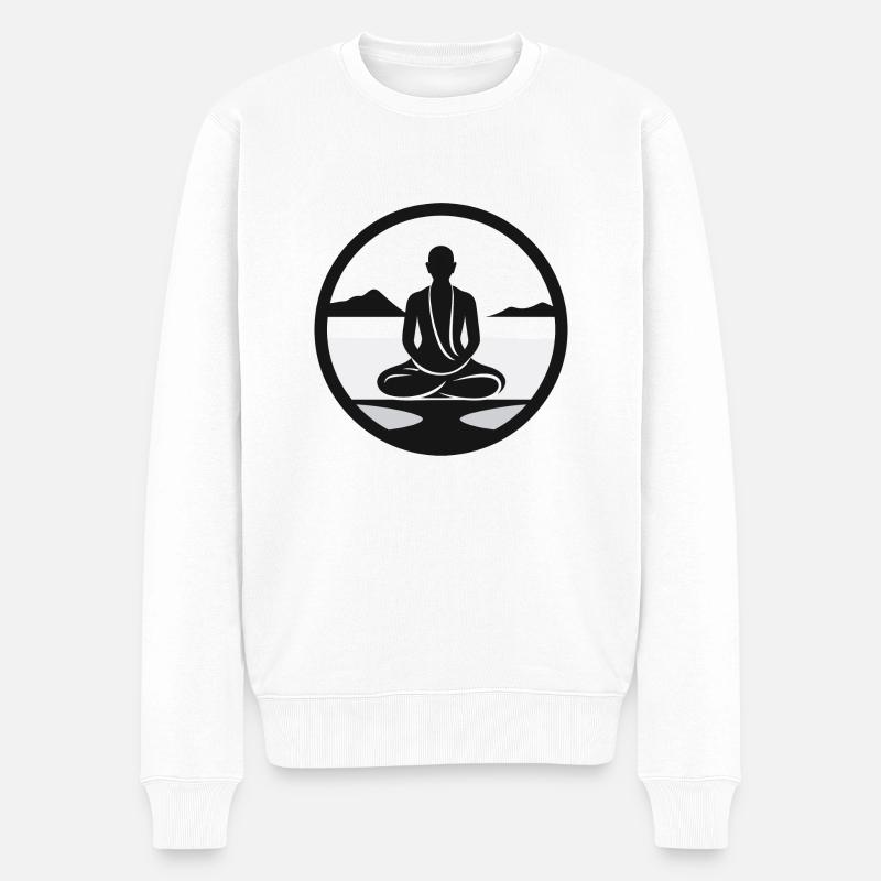 Méditation simple - Pull Premium bio Homme - blanc