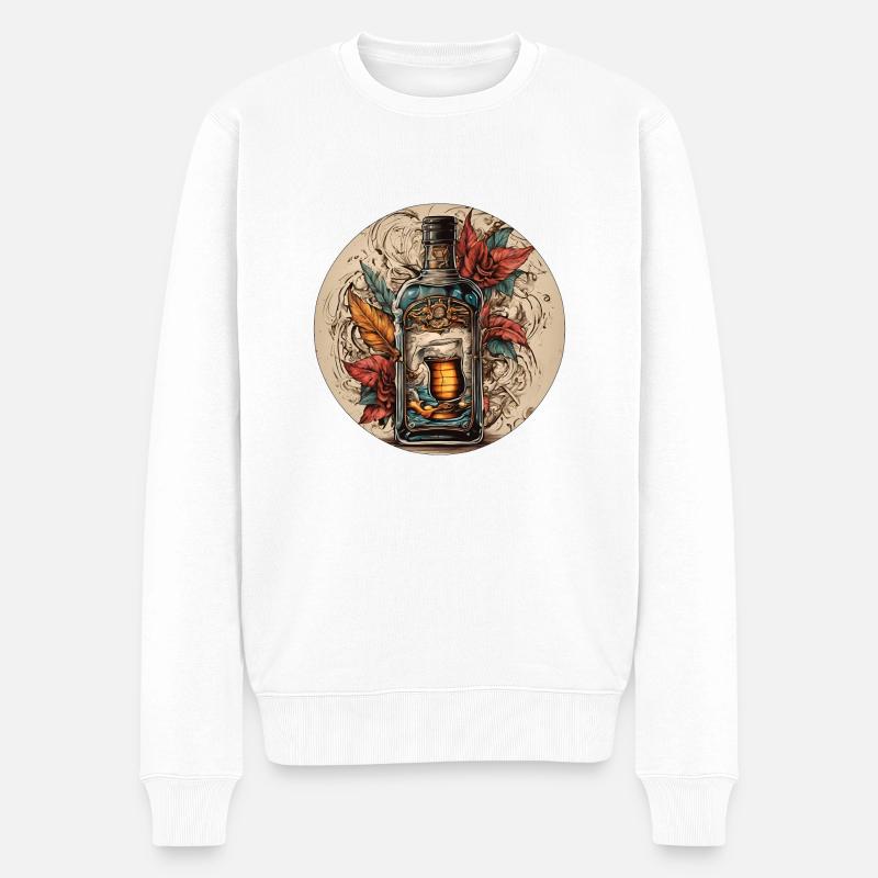 Schnaps - Männer Premium Bio Pullover - Weiß