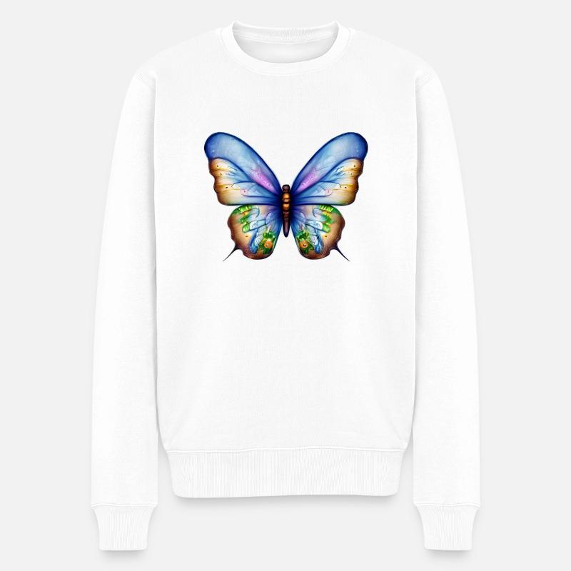 Papillon Insecte Animal Papillon - Pull Premium bio Homme - blanc