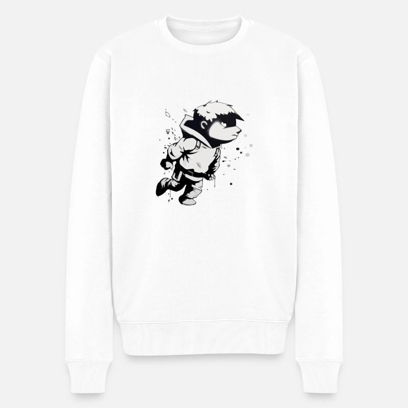 Fabio Straßenkunst - Männer Premium Bio Pullover - Weiß