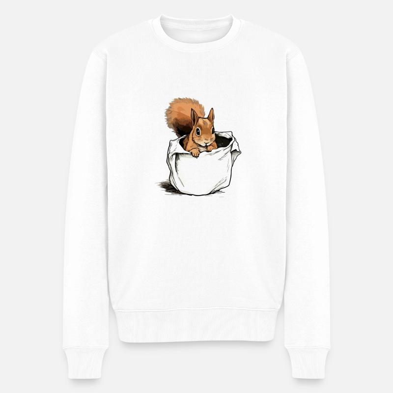 Biki l'écureuil - Pull Premium bio Homme - blanc