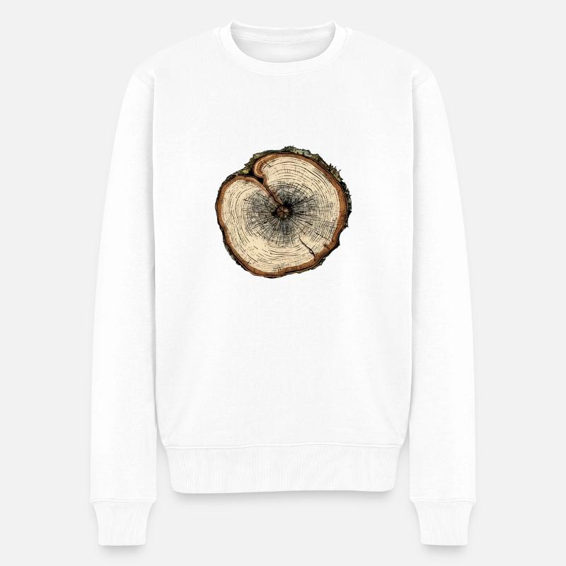 Coupe transversale d' arbre n°2 - Pull Premium bio Homme - blanc