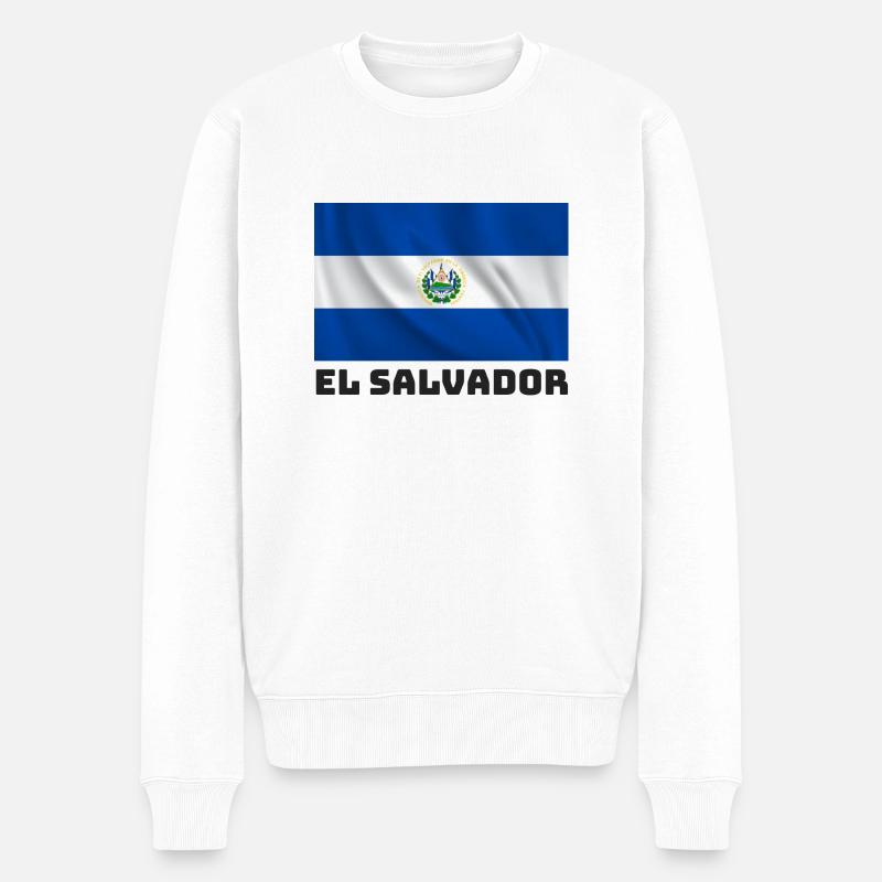 El Salvador Flagge - Männer Premium Bio Pullover - Weiß