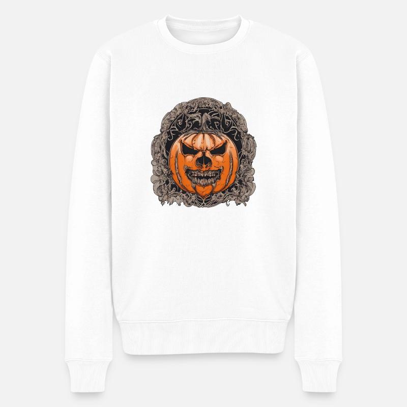 Halloween - Männer Premium Bio Pullover - Weiß