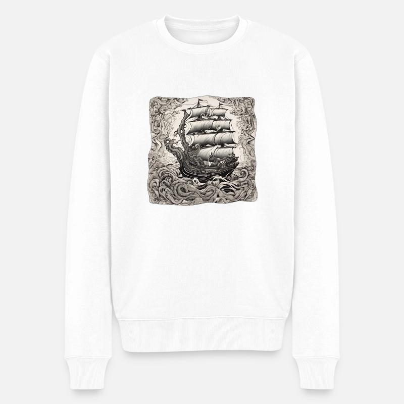 Schiff - Männer Premium Bio Pullover - Weiß