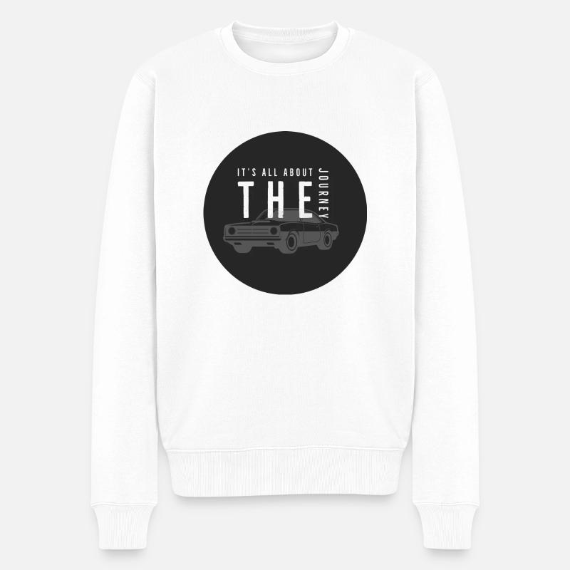 Alles dreht sich um die Reise - Männer Premium Bio Pullover - Weiß