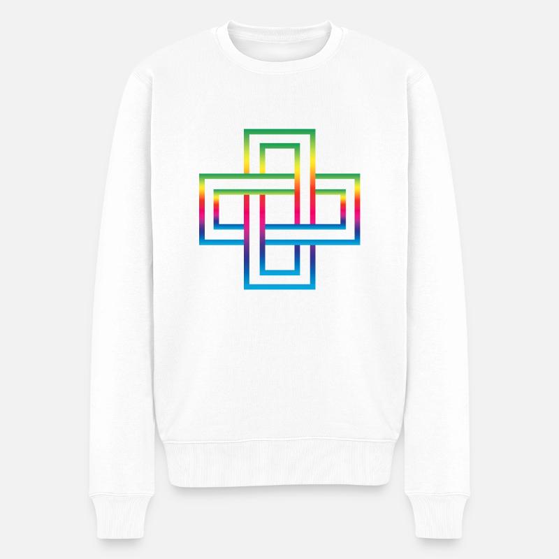 Keltischer Knoten - Männer Premium Bio Pullover - Weiß