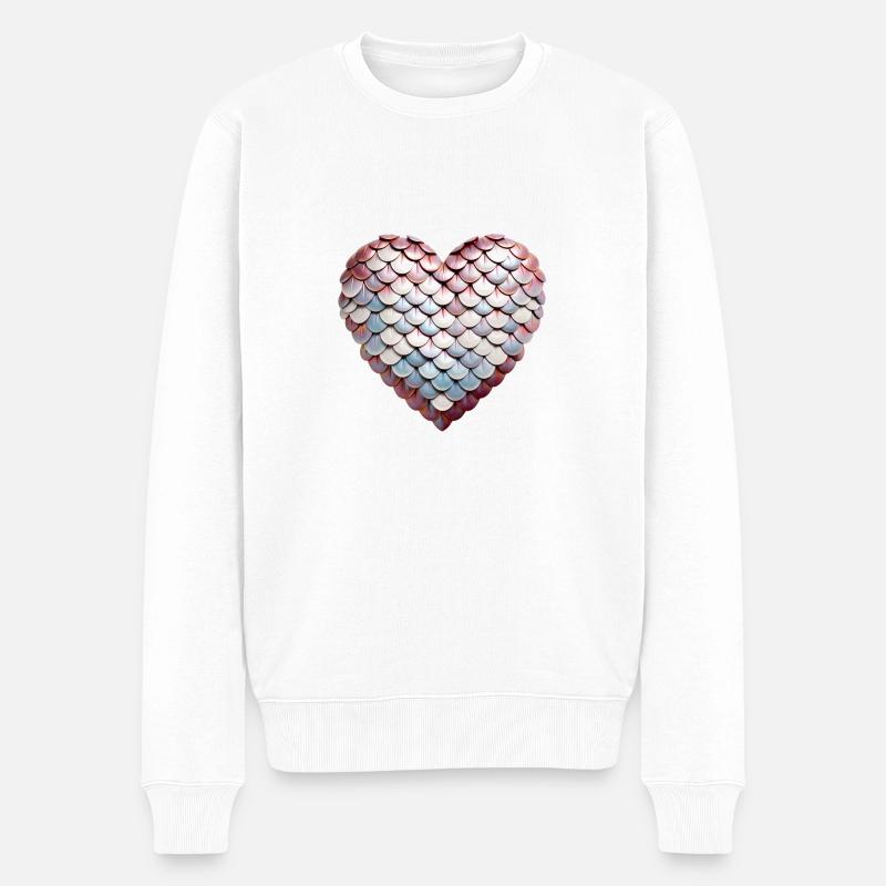 Schuppenherz - Männer Premium Bio Pullover - Weiß