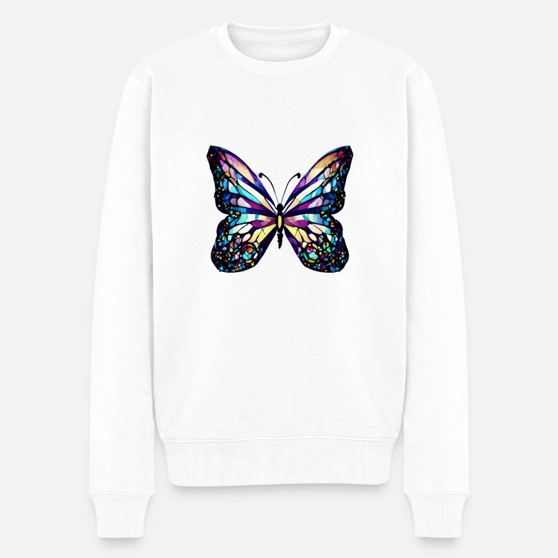 Papillon Insecte Animal Papillon - Pull Premium bio Homme - blanc