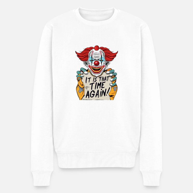 Clown Halloween - Männer Premium Bio Pullover - Weiß