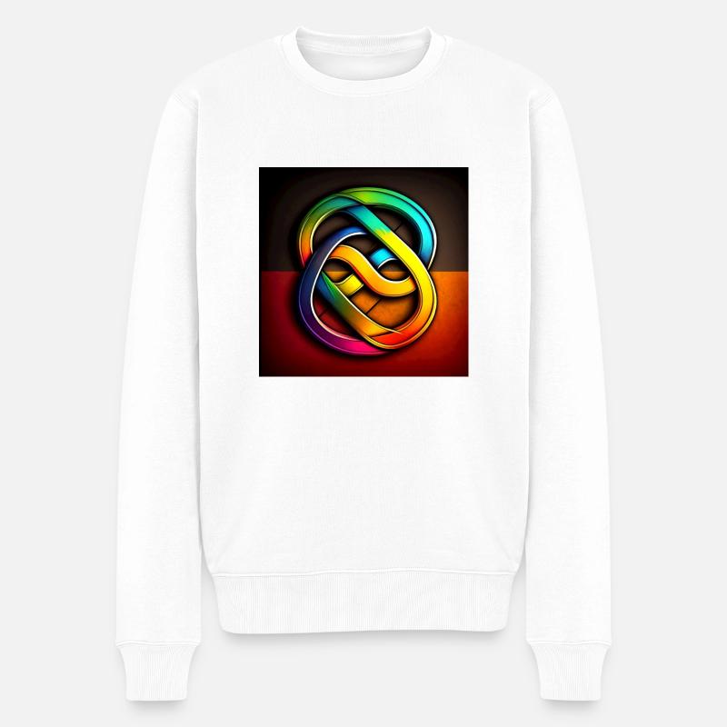 Bunte Formen im Regenbogen Farben Stil - Männer Premium Bio Pullover - Weiß