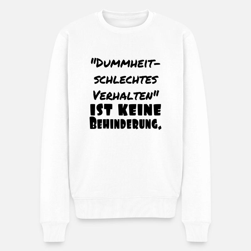 schlechtes verhalten - Männer Premium Bio Pullover - Weiß