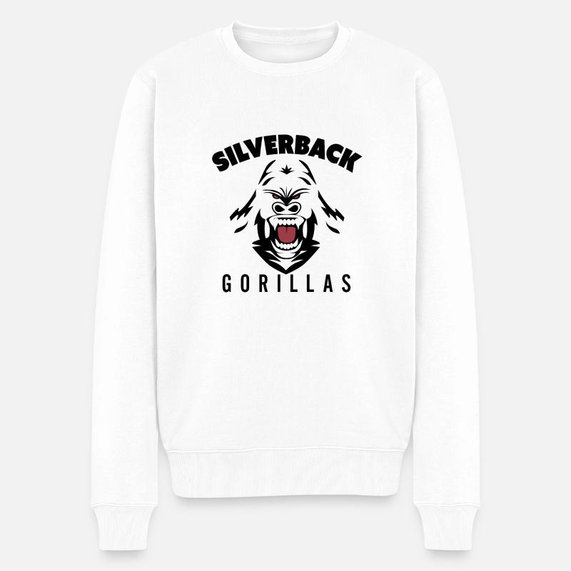 Silverback Gorillas - Männer Premium Bio Pullover - Weiß