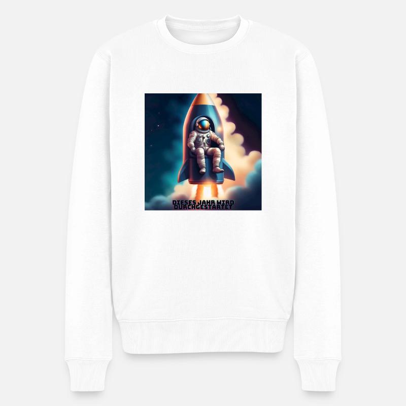 Dieses Jahr wird durchgestartet - Männer Premium Bio Pullover - Weiß
