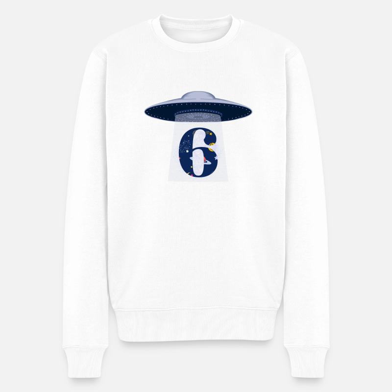6e anniversaire ufo attaque - Pull Premium bio Homme - blanc