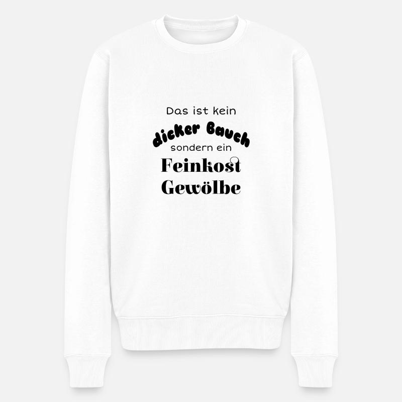 Das ist kein dicker Bauch - Männer Premium Bio Pullover - Weiß