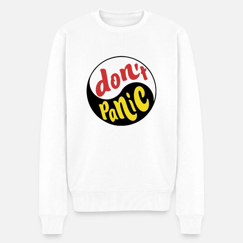 Dont Panic 1 - Männer Premium Bio Pullover - Weiß
