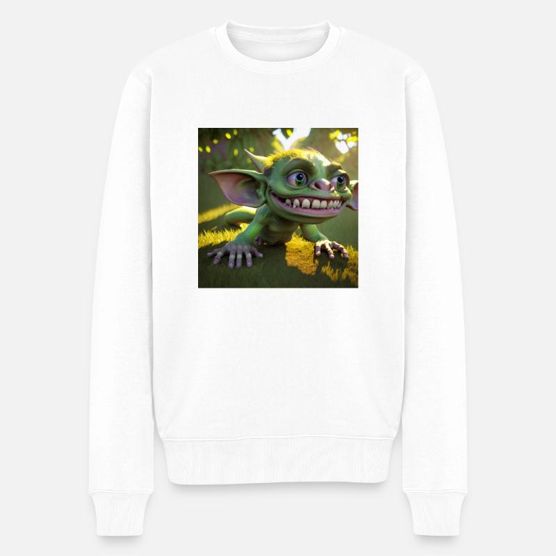 Drôle de gobelin vert - Pull Premium bio Homme - blanc