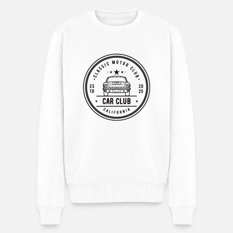 Classic Motor Car Club - Männer Premium Bio Pullover - Weiß