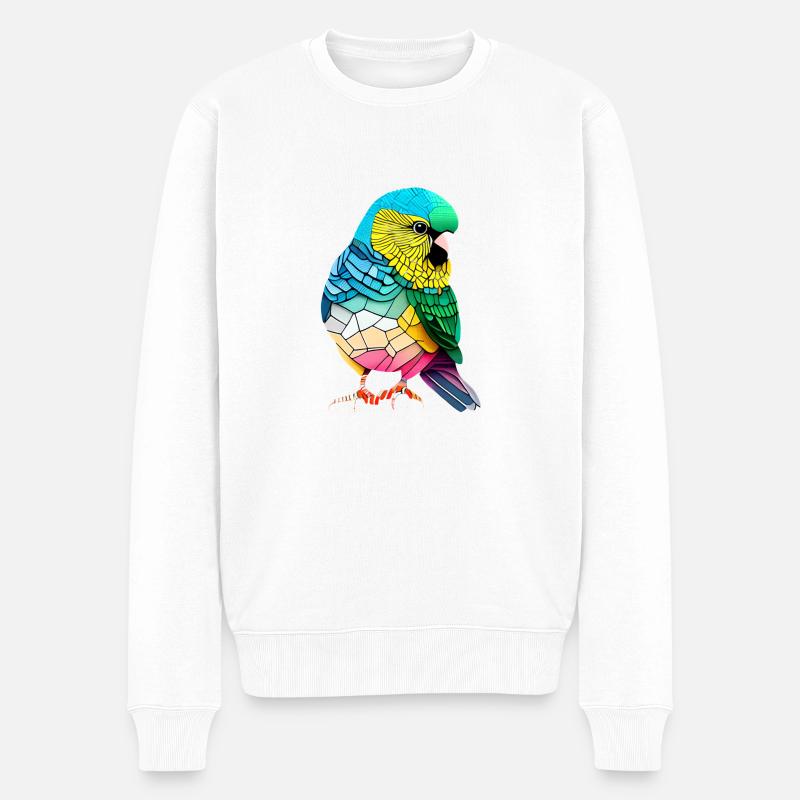 Budgie Bird Propriétaire Bird Cockatiel - Pull Premium bio Homme - blanc