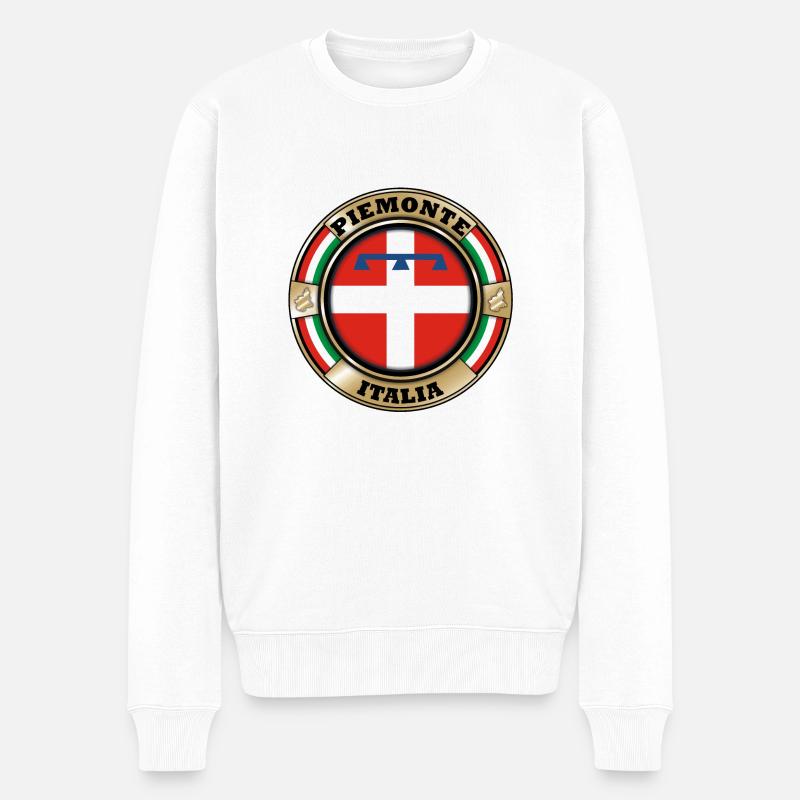 Piemont Italien - Männer Premium Bio Pullover - Weiß