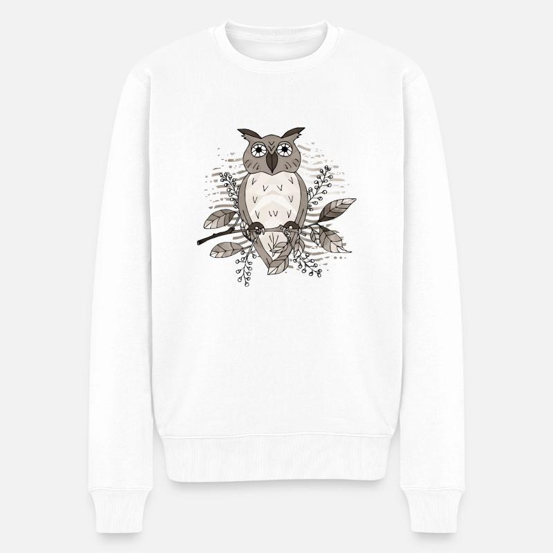 Vogel - Männer Premium Bio Pullover - Weiß