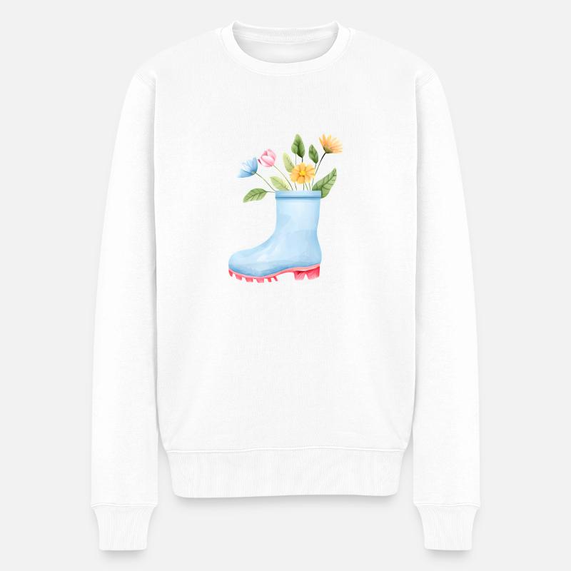 Blume Geschenk Gärtner Blumen Garten Hobbygärtner - Männer Premium Bio Pullover - Weiß