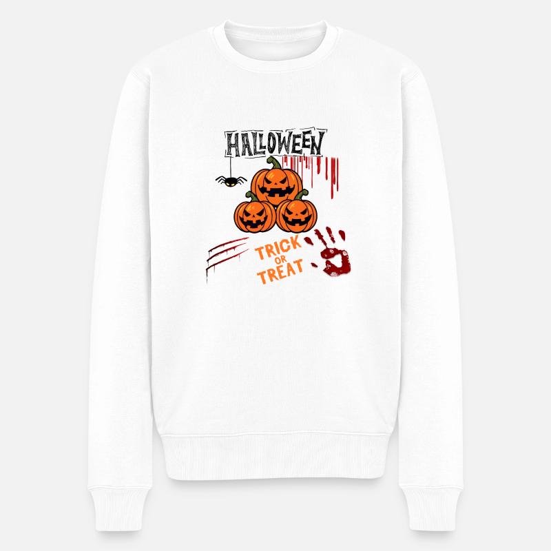 Happy Halloween - Männer Premium Bio Pullover - Weiß