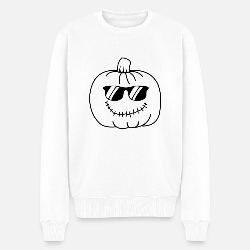 cool pumpkin - Männer Premium Bio Pullover - Weiß