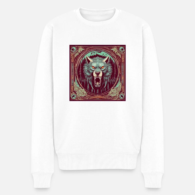 Werwolf - Männer Premium Bio Pullover - Weiß