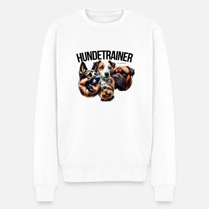 TRAINER - Männer Premium Bio Pullover - Weiß