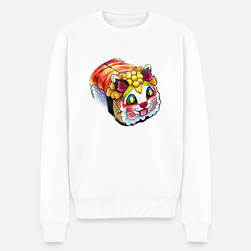 Sushi Lion - Pull Premium bio Homme - blanc
